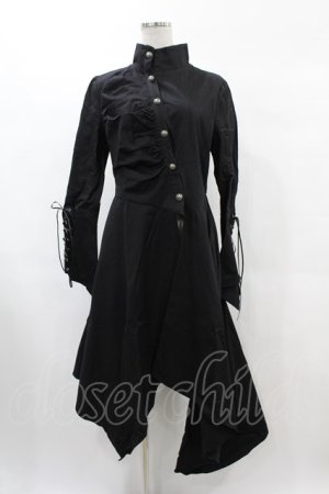 画像: DARK IN LOVE / Punk long jacket with oblique asymmetrical shape M ブラック H-25-02-21-1055-PU-JA-KB-ZH