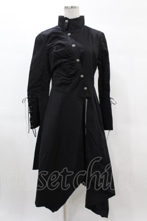 画像: DARK IN LOVE / Punk long jacket with oblique asymmetrical shape S ブラック H-25-02-21-1056-PU-JA-KB-ZH