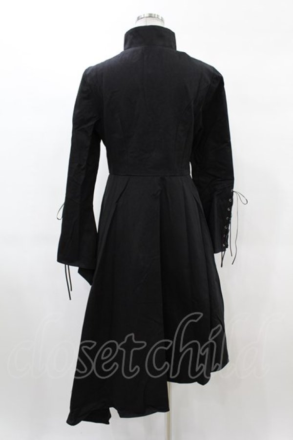 画像2: DARK IN LOVE / Punk long jacket with oblique asymmetrical shape S ブラック H-25-02-21-1056-PU-JA-KB-ZH (2)