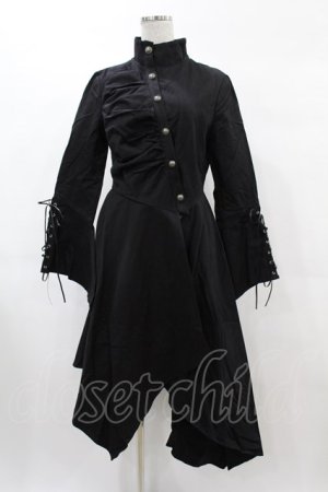 画像: DARK IN LOVE / Punk long jacket with oblique asymmetrical shape S ブラック H-25-02-21-1057-PU-JA-KB-ZH