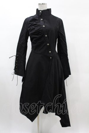 画像: DARK IN LOVE / Punk long jacket with oblique asymmetrical shape S ブラック H-25-02-21-1058-PU-JA-KB-ZH