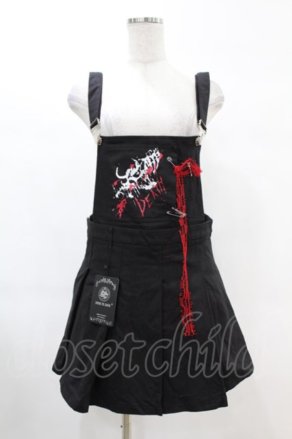 画像1: DARK IN LOVE / Blood devil strap pleated dress L ブラック H-25-02-21-1029-PU-OP-KB-ZH (1)