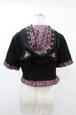 画像2: DARK IN LOVE / Gothic lolita pink plaid cat ear hoody cape XL ブラック×ピンク H-25-02-21-1047-PU-TO-KB-ZH (2)