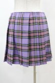 画像2: DARK IN LOVE / Punk purple checked splicing black pleated skirt S パープル×ブラック H-25-02-22-1008-PU-SK-KB-ZH (2)