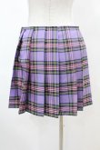 画像2: DARK IN LOVE / Punk purple checked splicing black pleated skirt S パープル×ブラック H-25-02-22-1009-PU-SK-KB-ZH (2)