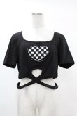 画像1: DARK IN LOVE / Punk locomotive check heart crop top XXL ブラック H-25-02-22-1039-PU-TO-KB-ZH (1)