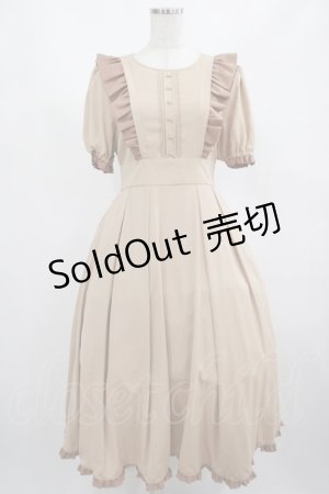 画像: Maison de FLEUR Petite Robe canone / キャラメリゼをするワンピース M ベージュ H-25-02-22-021-EL-OP-NS-ZH