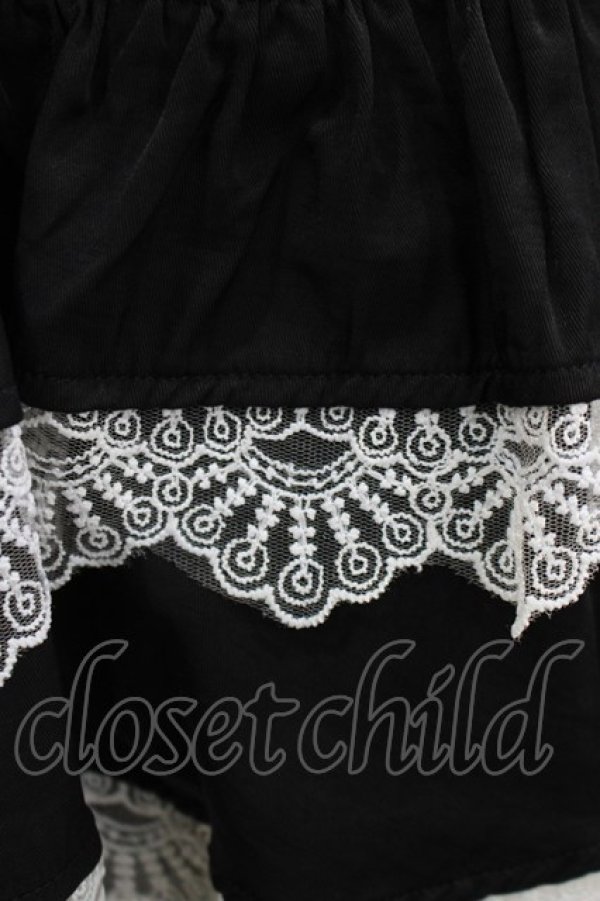 画像4: DARK IN LOVE / Black lolita white bow contrast mini skirt S-M ブラック H-25-02-23-060-PU-SK-KB-ZH (4)