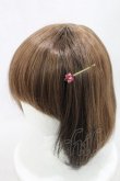 画像1: Michal Negrin / フラワーヘアピン  ゴールド×ピンク H-25-02-23-2014-LO-AC-KB-ZH (1)