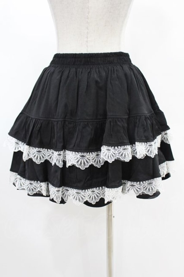 画像2: DARK IN LOVE / Black lolita white bow contrast mini skirt S-M ブラック H-25-02-24-1005-PU-SK-KB-ZH (2)