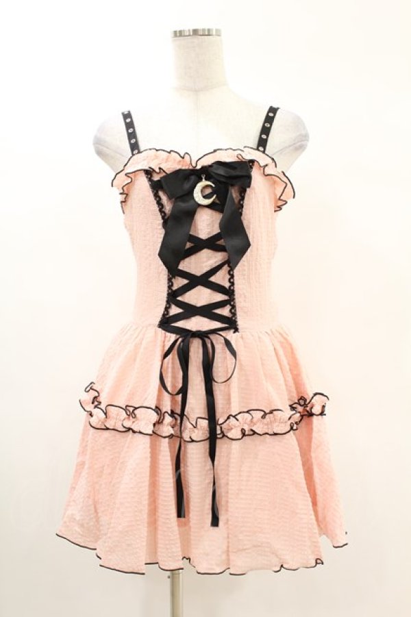 画像1: DARK IN LOVE / Pink doll moon strap dress S ピンク H-25-02-24-1014-PU-OP-KB-ZH (1)