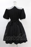 画像2: DARK IN LOVE / Alice in Wonderland contrast collar dress L ブラック H-25-02-24-1024-PU-OP-KB-ZH (2)