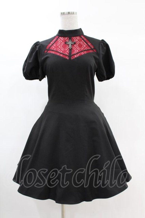 画像1: DARK IN LOVE / Gothic doll lace red in black dress XS ブラック×レッド H-25-02-24-1026-PU-OP-KB-ZH (1)