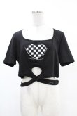 画像1: DARK IN LOVE / Punk locomotive check heart crop top XXL ブラック H-25-02-24-1033-PU-TO-KB-ZH (1)