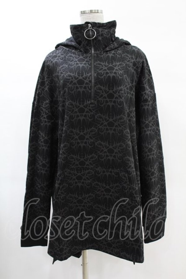 画像1: KILL STAR / Cyborg Cell Oversized Hoodie L ブラック H-25-02-24-1037-SL-TO-KB-ZH (1)