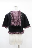 画像2: DARK IN LOVE / Gothic lolita pink plaid cat ear hoody cape XXL ブラック×ピンク H-25-02-24-1047-PU-TO-KB-ZH (2)