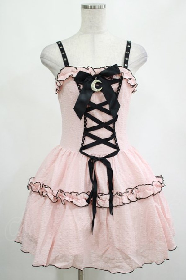 画像1: DARK IN LOVE / Pink doll moon strap dress XS ピンク H-25-02-25-028-PU-OP-KB-ZH (1)