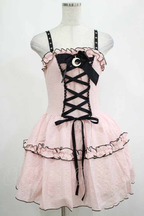 画像1: DARK IN LOVE / Pink doll moon strap dress XS ピンク H-25-02-25-029-PU-OP-KB-ZH (1)