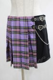 画像1: DARK IN LOVE / Punk purple checked splicing black pleated skirt M パープル×ブラック H-25-02-25-044-PU-SK-KB-ZH (1)