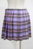 画像3: DARK IN LOVE / Punk purple checked splicing black pleated skirt S パープル×ブラック H-25-02-25-046-PU-SK-KB-ZH (3)