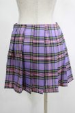 画像3: DARK IN LOVE / Punk purple checked splicing black pleated skirt S パープル×ブラック H-25-02-25-047-PU-SK-KB-ZH (3)