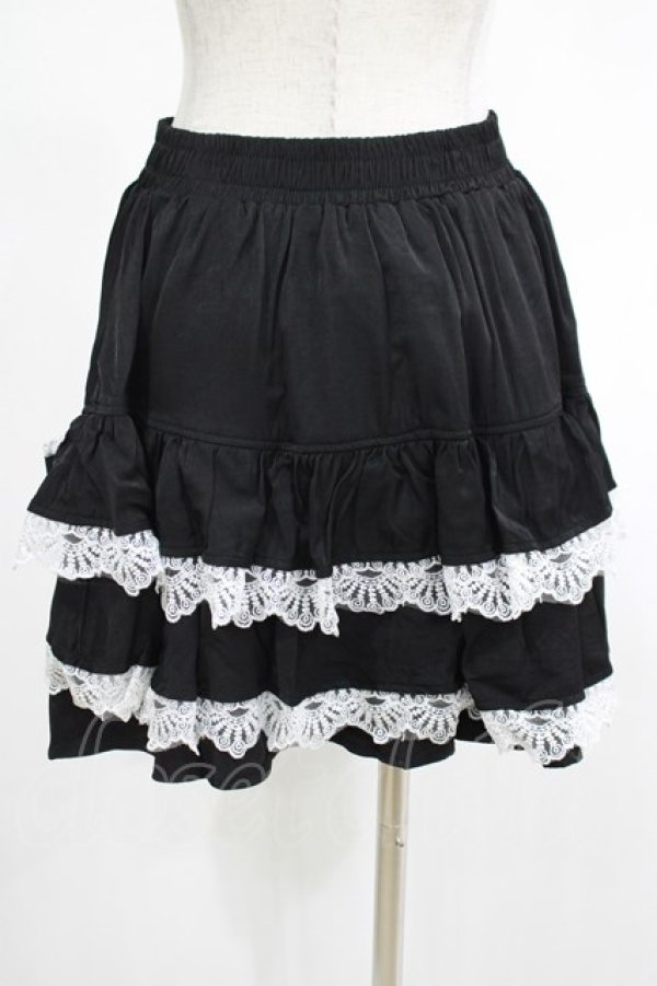 画像3: DARK IN LOVE / Black lolita white bow contrast mini skirt S-M ブラック H-25-02-25-049-PU-SK-KB-ZH (3)