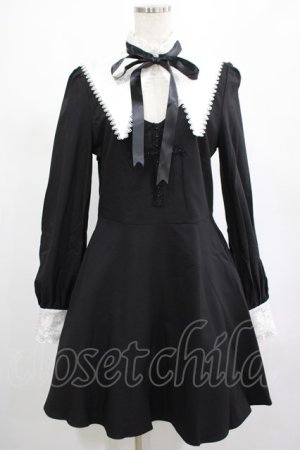 画像: DARK IN LOVE / Gothic lolita black and white bow neck dress L ブラック H-25-02-25-014-PU-OP-KB-ZH