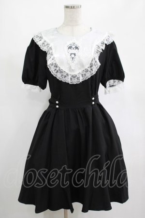 画像: DARK IN LOVE / Alice in Wonderland contrast collar dress L ブラック H-25-02-25-025-PU-OP-KB-ZH