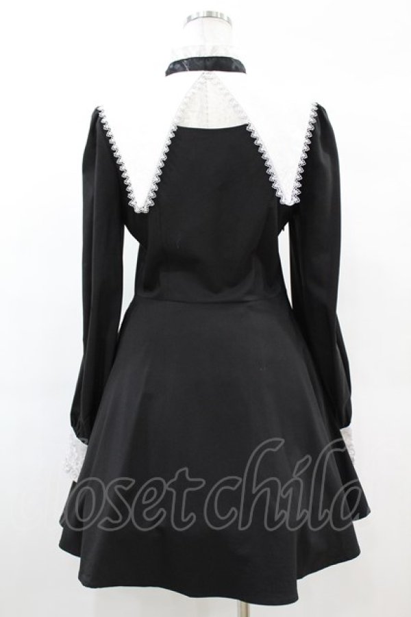 画像2: DARK IN LOVE / Gothic lolita black and white bow neck dress M ブラック H-25-02-27-1035-PU-OP-KB-ZH (2)