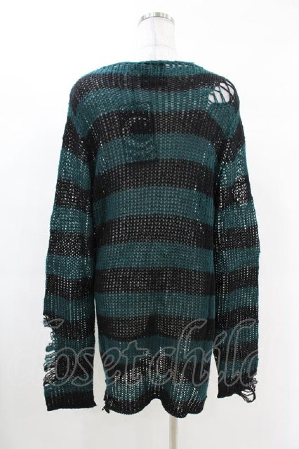 画像2: KILL STAR / Sea Punk Knit Sweater S ブルーグリーン H-25-02-28-1017-SL-TO-KB-ZH (2)