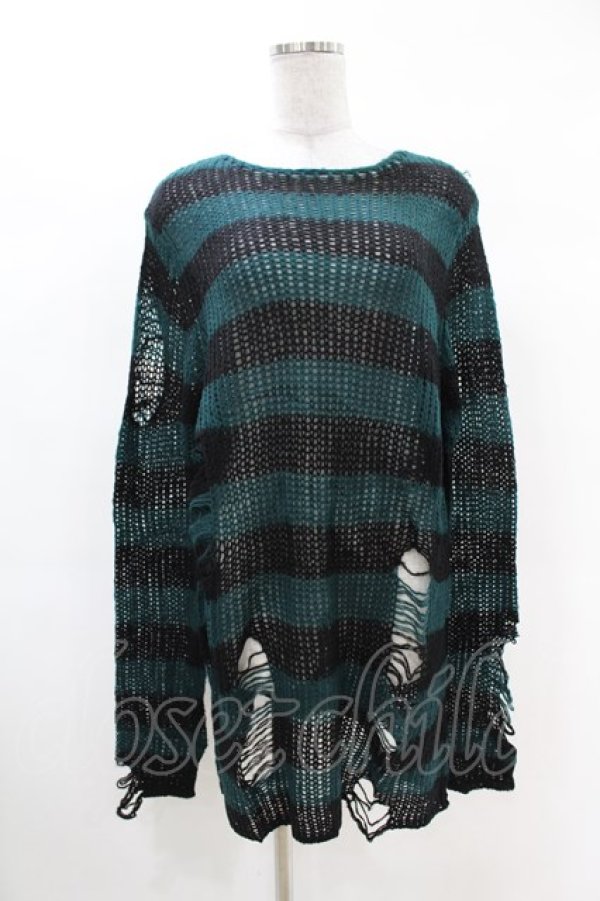 画像1: KILL STAR / Sea Punk Knit Sweater S ブルーグリーン H-25-02-28-1018-SL-TO-KB-ZI (1)