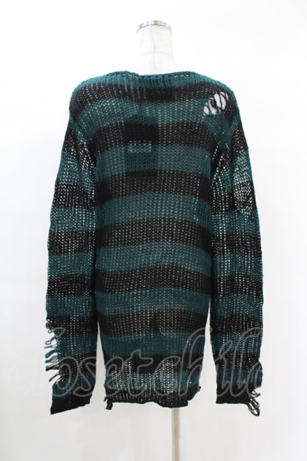 画像2: KILL STAR / Sea Punk Knit Sweater S ブルーグリーン H-25-02-28-1019-SL-TO-KB-ZH (2)