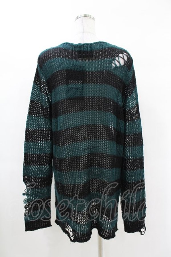 画像2: KILL STAR / Sea Punk Knit Sweater S ブルーグリーン H-25-02-28-1022-SL-TO-KB-ZH (2)