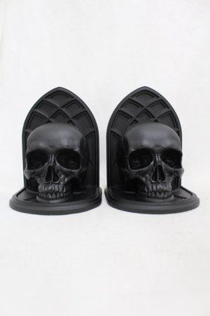 画像: KILL STAR / Skull Bookends  黒 H-25-03-05-007-SL-ZA-KB-ZH