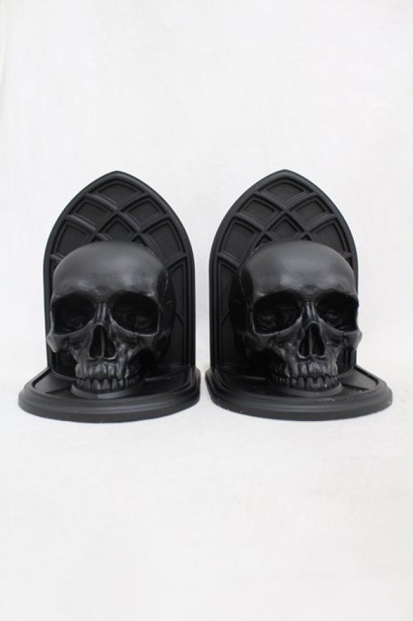 画像1: KILL STAR / Skull Bookends  黒 H-25-03-05-007-SL-ZA-KB-ZH (1)