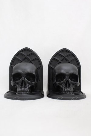 画像: KILL STAR / Skull Bookends  黒 H-25-03-05-008-SL-ZA-KB-ZH