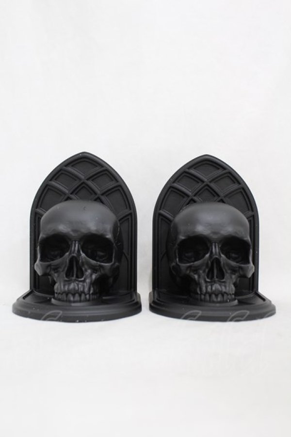 画像1: KILL STAR / Skull Bookends  黒 H-25-03-05-008-SL-ZA-KB-ZH (1)