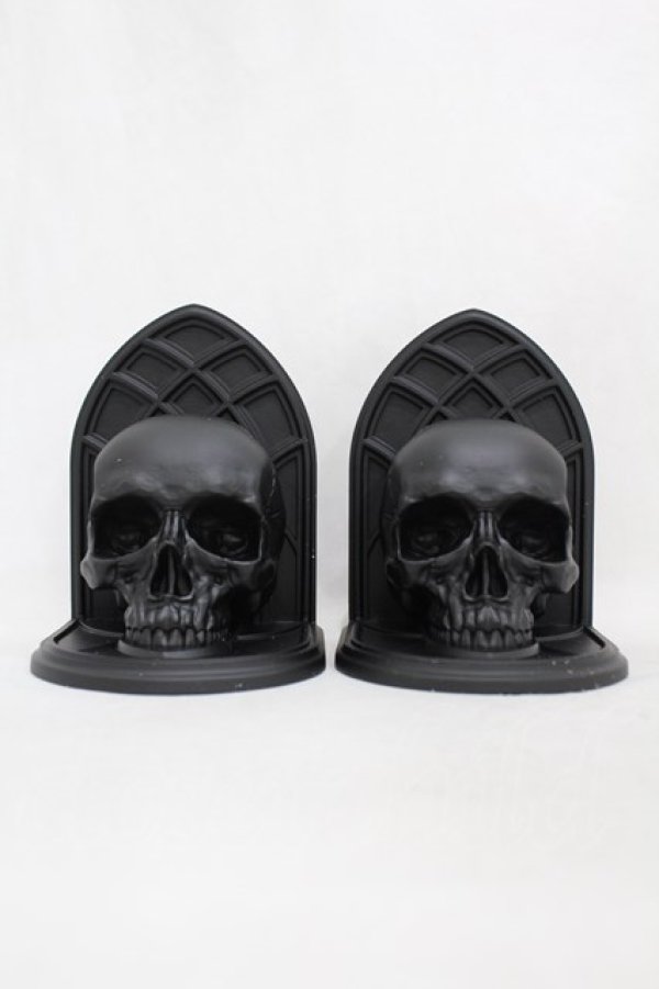 画像1: KILL STAR / Skull Bookends  黒 H-25-03-05-009-SL-ZA-KB-ZH (1)