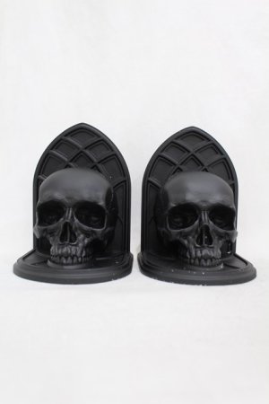 画像: KILL STAR / Skull Bookends  黒 H-25-03-05-011-SL-ZA-KB-ZH