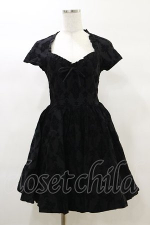 画像: KILL STAR / Crossed Chloe Flocked Skater Dress XS 黒 H-25-03-06-051-SL-OP-KB-ZH