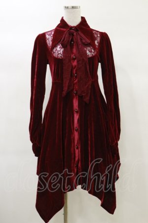 画像: KILL STAR / Nymyra Velvet Cameo Dress XS Blood red H-25-03-06-067-SL-OP-KB-ZH