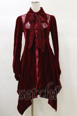 画像: KILL STAR / Nymyra Velvet Cameo Dress XS Blood red H-25-03-06-068-SL-OP-KB-ZH