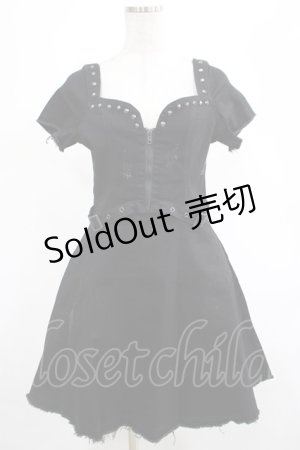 画像: KILL STAR / Time Out Zip Denim Dress S 黒 H-25-03-07-1018-SL-OP-KB-ZH