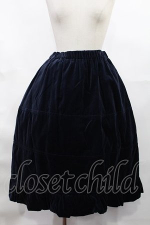 画像: Jane Marple / Cotton rayon velvet lantern skirt  ネイビー H-25-03-17-005-JM-SK-KB-ZT0320H