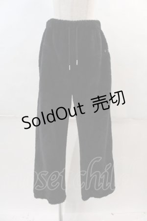 画像: NieR Clothing / 中ファーワイドパンツ  黒 I-24-03-31-095-PU-PA-HD-ZI