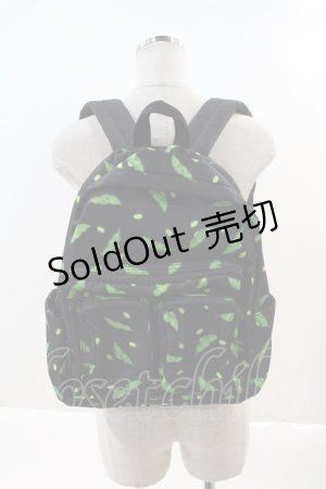 画像: NieR Clothing / 枝豆NieRちゃんBACKPACK  黒Ｘ緑 I-24-07-17-090-PU-BG-HD-ZI