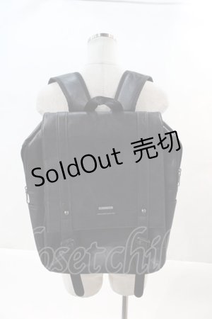 画像: NieR Clothing / 大容量SQUARE BACKPACK  黒 I-24-07-17-091-PU-BG-HD-ZI