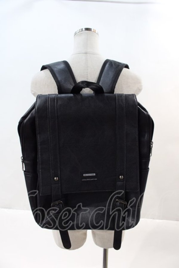 画像1: NieR Clothing / 大容量SQUARE BACKPACK  黒 I-24-07-17-091-PU-BG-HD-ZI (1)