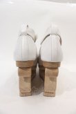 画像3: JEFFREY CAMPBELL / スケートヒールストラップ付サンダル 約23CM(内側採寸) 白Ｘブラウン I-24-08-06-125-PU-SH-HD-ZI (3)