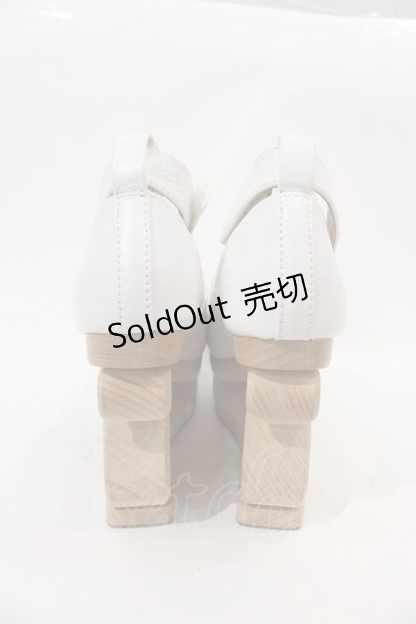 画像3: JEFFREY CAMPBELL / スケートヒールストラップ付サンダル 約23CM(内側採寸) 白Ｘブラウン I-24-08-06-125-PU-SH-HD-ZI (3)